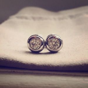 Moissanite 14k earrings white gold
